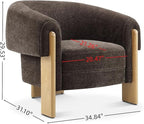 CHERS Mid-Century Modern Accent Chair, Upholstered Vintage Living Room Chairs with Wood Legs, Luxury Velvet Fabric Green Accent Chair Comfy Lounge Armchair for Reading Nook, Bedroom, Office (Espresso)