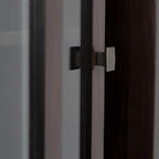 SIMPLIHOME Cosmopolitan SOLID WOOD 36 Inch Wide Contemporary Medium Storage Cabinet in Mahogany Brown, For the Living Room, Entryway and Family Room