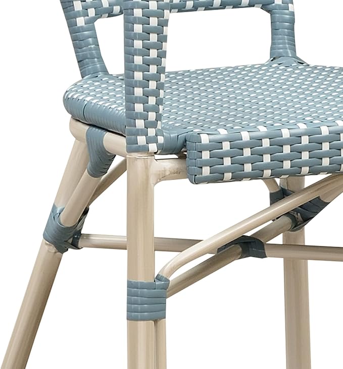 PURPLE LEAF 11 Pieces Outdoor Dining Set Patio Furniture Set with Large Aluminum Table and French Wicker Chairs for Garden Backyard Light Blue Patio Dining Set