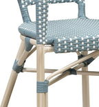 PURPLE LEAF 9 Pieces Outdoor Dining Set Patio Furniture Set with Large Aluminum Table and French Wicker Chairs for Garden Backyard Light Blue Patio Dining Set