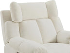 CHITA Oversized Power Recliner Chair with Bluetooth Speakers for Adults, Lay Flat Recliner with Power Lumbar Support, Manual Winged Headrest and USB & Type-C Charging Ports, Cream