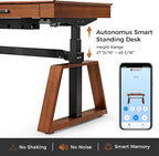 EUREKA ERGONOMIC Ark Standing Desk, 63 inch Executive Desk with Drawers,Modern Trapezoidal Leg Luxury Home Office Computer Desk w Monitor Stand Smart APP Control, Walnut