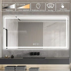 Awoco 72''x36'' LED Bathroom Mirror with Light, Lighted Vanity Mirror with Backlit and Front Light, Dimmable Anti-Fog Memory Function Lighted Mirror with 3 Colors for Bathroom Wall