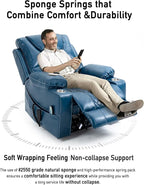 Large Power Lift Chairs Recliners for Elderly with Heated and Massage, Upgraded Dual Motor Lay Flat Recliners, 25in Extra Wide Seat, Cup Holder, Side Pocket