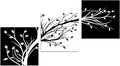 Wieco Art 3 Piece Canvas Prints Wall Art for Living Room Kitchen Wall Decor Large Modern Stretched and Framed Grace Impressionist B & W Leaves Pictures Paintings ornament Ready to Hang L