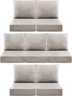 Luxury 6" Outdoor Cushions for Patio Furniture, 24x24x6" Thick Seat Cushion Set of 7, Fade Resistant Couch Chair Replacement Cushions High Density Deep Wicker Chair Cushion w/ Removable Cover, Beige