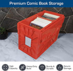 BCW Short Comic Book Bin | Holds 150 Comics | Stackable Plastic Storage | Acid-Free Organizer | Red, Single