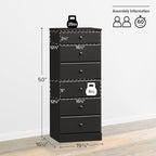 Prepac Astrid Tall Black Dresser for Bedroom: 16.5"D x 19.75"W x 50"H, 6-Drawer Chest for Bedroom by Prepac - Perfect Chest of Drawers for Ample Storage in Narrow Spaces
