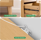 6 Drawer Dresser for Bedroom, Modern Wooden Chest of Drawers with Metal Handles, Anti-Tipping Design, Sturdy and Stable Storage Organizer for Living Room, TV Stand,Natural Oak