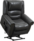 Recliner Chairs for Adults, Oversized Bedroom Chair with Massage, Sofa Chair Home Theater Seating with Lumbar Support, Lift Chair for Elderly, Nursery Chair for Living Room (Breathable Leather)