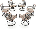 Sophia & William Outdoor Swivel Metal Chairs Set of 6, Patio Dining Chairs with Cushions, Strong Capacity Furniture Set for Garden Backyard Support 300lbs