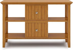 SIMPLIHOME Acadian SOLID WOOD 48 inch Wide Transitional Console Sofa Table in Light Golden Brown for the Living room Entryway and Bedroom