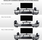 EUREKA ERGONOMIC Aero 55 Inch W Shaped Electric Standing Desk, Height Adjustable Computer Gaming Desk with LED Monitor Shelf, Mouse Pad, Headphone Hook, Cup Holder, Carbon Black