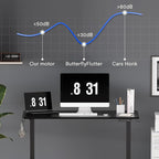 FLEXISPOT Standing Desk Electric Height Adjustable Desk with 48 x 24 Inches Splice Board, Ergonomic Memory Controller, Black Top + Black Frame