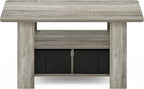 Furinno Andrey Coffee Table with Bin Drawer, French Oak Grey/Black