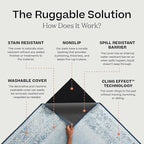 RUGGABLE Washable Vintage Area Rug – Kamran Blue Quartz 6x9, Stain-Resistant, Non-Slip – Medium Machine Washable Rugs for Living Room, Bedroom, Hallway, Entryway & Office–with Standard Pad