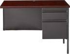 Lorell Single Right Pedestal Desk, 42 by 24 by 29-1/2-Inch, Mahogany