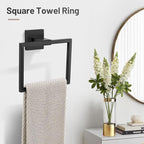 YACVCL Matte Black Bathroom Hardware Set,10 Pieces Towel Bar Set,Towel Holder Set for Bathroom SUS304 Stainless Steel Wall-Mounted Towel Rack Set,23.6 Inch Black Bathroom Accessories