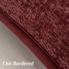 FUTEI Burgundy Chenille Throw Pillow Covers 18x18 Inch Set of 2,Soft Cozy Bound Edge Design Cushion Case,Home Decor for Couch Bed Living Room