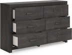 Signature Design by Ashley Delmorta Rustic 6-Drawer Dresser with Safety Stop, Gray