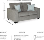 Signature Design by Ashley Altari Modern Loveseat with 2 Accent Pillows, Light Gray