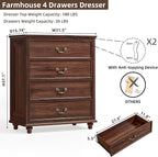 Bedroom Dresser Sets, 54" Wide 7 Drawers Dresser and 37" Tall 4 Drawers Dresser, Wooden 2 Piece Bedroom Furniture Set, Chest of Drawer for Bedroom, Home, Living Room, Hallway, Brown