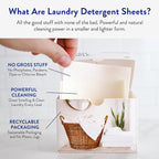 The Clean People Laundry Detergent Sheets - Laundry Soap - Ultra Concentrated, Recyclable Packaging, Stain Fighting - Peppermint, 96 Pack