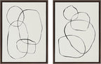 Kate and Laurel Sylvie Modern Circles and Going in Circles Framed Canvas Wall Art Set by Teju Reval of SnazzyHues, 2 Piece Set 18x24 Natural, Beautiful Abstract Minimalist Wall Art