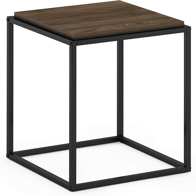 Furinno Moretti Cube Modern Stackable End Table Shelf, Columbia Walnut