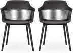 Christopher Knight Home Polypropylene Ladonna Outdoor Dining Chair (Set of 2), Black