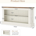 Tribesigns 63-Inch Long Console Table for Entryway, Narrow Long Entry Table with Shelves for Living Room, Farmhouse Sofa Console Behind Couch, for Foyer, Hallway, White and Brown