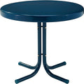 Crosley Furniture Griffith Weather Resistant Retro Metal Outdoor Side Table for Patio, Deck, Porch, Navy