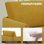 Oversized Accent Chair for Living Room Chairs Reading Arm Chair Comfy Modern Single Sofa Side Chairs with Metal Legs & Soft Cushion for Bedroom, Waiting Room (Velvet Yellow, Set of 1)