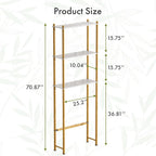 AmazerBath Bamboo Over The Toilet Storage Shelf, Bathroom Storage Organizer Rack, 3-Tier Bathroom Shelves Space Saver, White and Natural Color