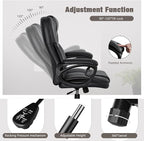 JUMMICO Executive Office Chair High Back Managerial Home Desk Chair, Adjustable Swivel Computer PU Leather Chair with Lumbar Support (Black)