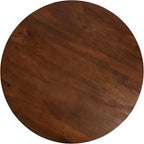 Kate and Laurel Talcott Modern Tiered Round Coffee Table, 28 x 28 x 18, Walnut Brown, Transitional Two-Tier Circle Living Room Table with Storage and Mango Wood Construction