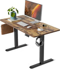 CubiCubi 48 x 24 Inches Electric Standing Desk, Height Adjustable Sit to Stand Desk, Home Office Table with Splice Board, Rustic Brown