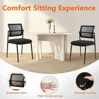 CLATINA Stacking Armless Office Waiting Room Chair with Adjustable Backrest, Mesh Stackable Guest Reception Desk Chairs with Ergonomic Lumbar Support for Home Conference Lobby Side School, Black, 8PK