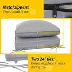 AAAAAcessories Outdoor Deep Seat Cushions, Waterproof, Fade-Resistant Patio Furniture Replacement Cushions, 23.5" x 25.5" x 5" + 23.5" x 13.5", Set of 4, Gray