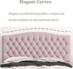 Queen Headboard Only, Upholstered Headboard for Adjustable Bed Velvet Tufted Queen/Full Size Wall Mounted Head Board with Solid Wood Legs Head Board, Pink