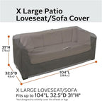 Classic Accessories Ravenna Water-Resistant 76 Inch Patio Sofa/Loveseat Cover, Patio Furniture Covers