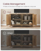 VASAGLE LIRY Collection - Storage Cabinet, Buffet Cabinet, Sideboard, Credenza, with Adjustable Shelves, for Living Room, Entryway, Honey Brown ULSC381T41