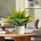 Artificial Agave Plants,Large UV Resistant Fake Agave Planters for Indoor and Outdoor Decorating Tropical Plant Succulents Greenery Indoor Decor (2Pack,22" Yellow)