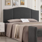 24KF Middle Century Upholstered Foldable California King Size Headboard,Comfortable Boucle Teddy Fabric Headboard King/CA King, 6033-K-Dark Gray