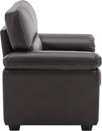 Morden Fort Faux Leather Chairs Set of 2, Modern Luxury Leather Sofa Chair Easy Clean Skin-Friendly Leather Accent Armchairs for Living Room Apartment Office Lounge Comfy Reading Chairs, Chocolate