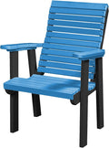 DutchCrafters Modern Horizontal Slat High Back Poly Outdoor Patio Chair (Black & Blue)