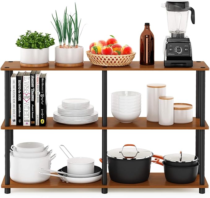 Furinno Wire End Table, Side Table, Brown