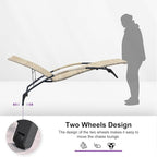 PURPLE LEAF Patio Chaise Lounge Chair Set of 2 Wicker Adjustable Recliner Tanning Chair for Outdoor Pool Beach Poolside Sunbathing Lounger Beige