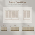 SICOTAS Rattan Shoe Storage Cabinet - Modular Shoe Cabinets with Door Tall Large Shoe Cabinet Storage for Entryway - 31.2" Wide Modular Cabinet for Hallway, Living Room