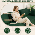 LEVELEVE 107" Cloud Sectional Couch with Deep Seat，Modern Modular Sofa with L-Shape Chaise，No Assembly Required, Upholstered Couches for Living Room Bedroom(Green,Left Facing Chaise)